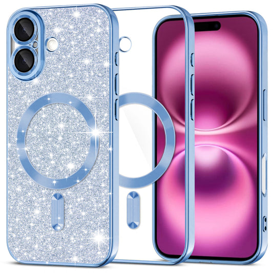 Techsuit - Luxury Glitter MagSafe - iPhone 16 Plus - Light Blue