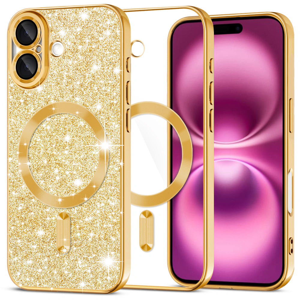Techsuit - Luxury Glitter MagSafe - iPhone 16 Plus - Gold