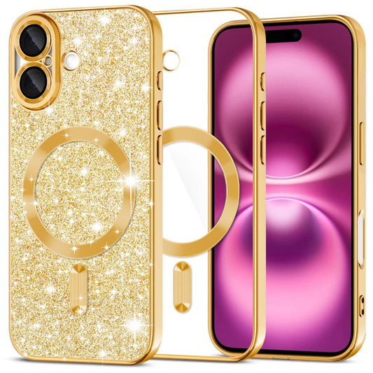 Techsuit - Luxury Glitter MagSafe - iPhone 16 Plus - Gold
