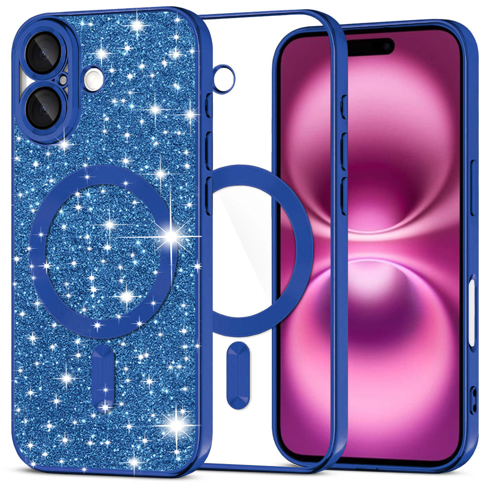 Techsuit - Luxury Glitter MagSafe - iPhone 16 Plus - Deep Blue
