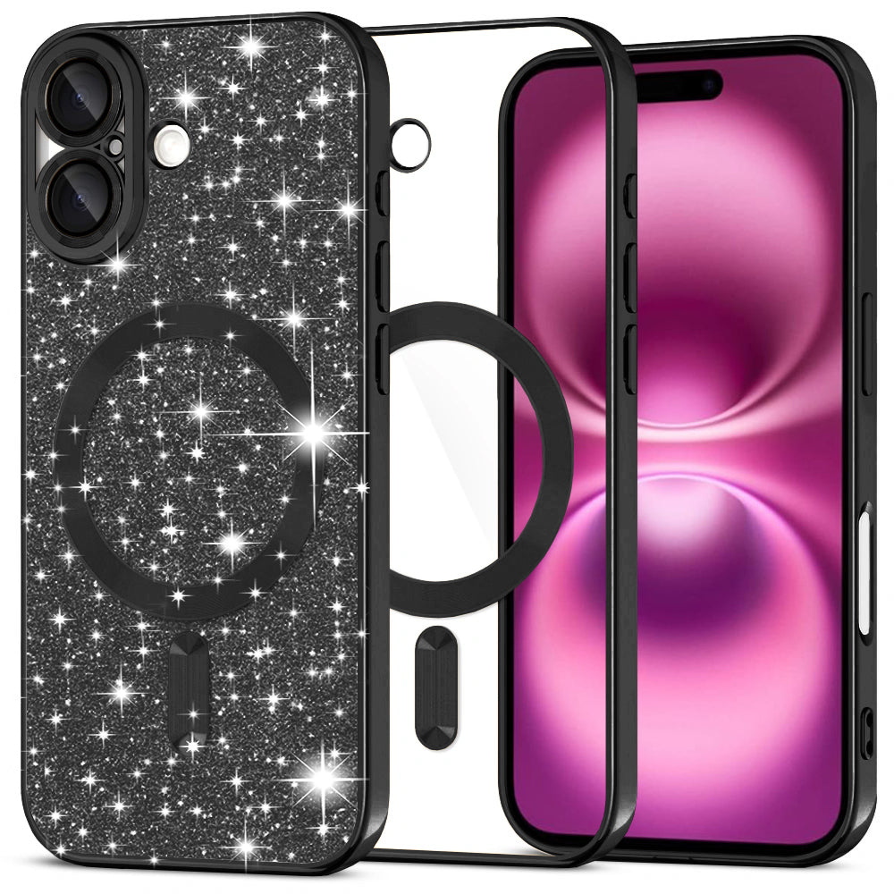 Techsuit - Luxury Glitter MagSafe - iPhone 16 Plus - Black
