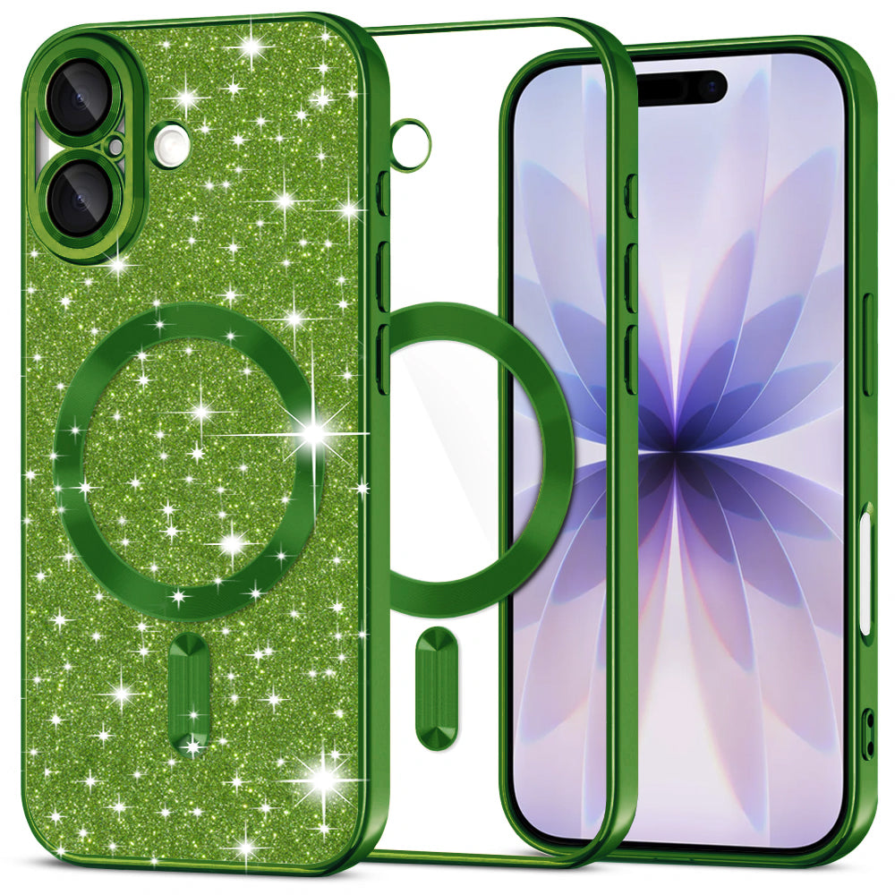 Techsuit - Luxury Glitter MagSafe - iPhone 17 - Deep Green