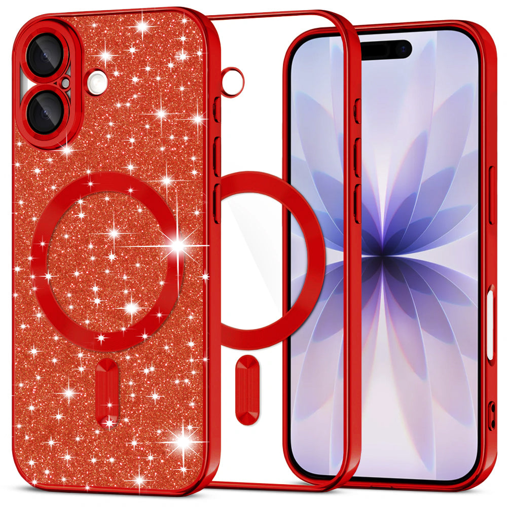 Techsuit - Luxury Glitter MagSafe - iPhone 17 - Red