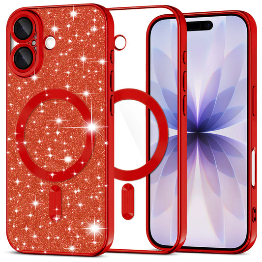 Techsuit - Luxury Glitter MagSafe - iPhone 17 - Red