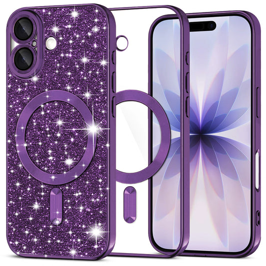 Techsuit - Luxury Glitter MagSafe - iPhone 17 - Deep Purple