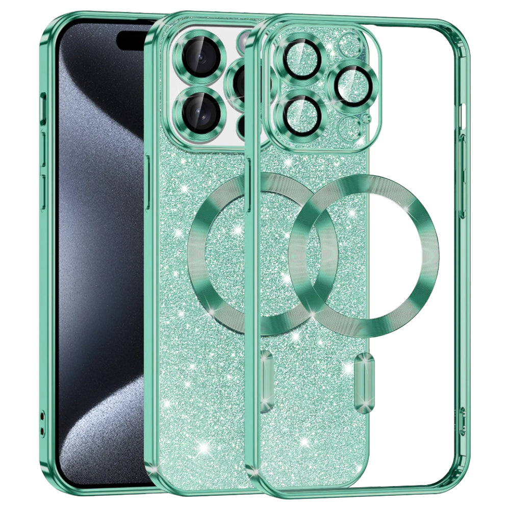 Techsuit - Luxury Glitter MagSafe - iPhone 15 Pro - Light Green