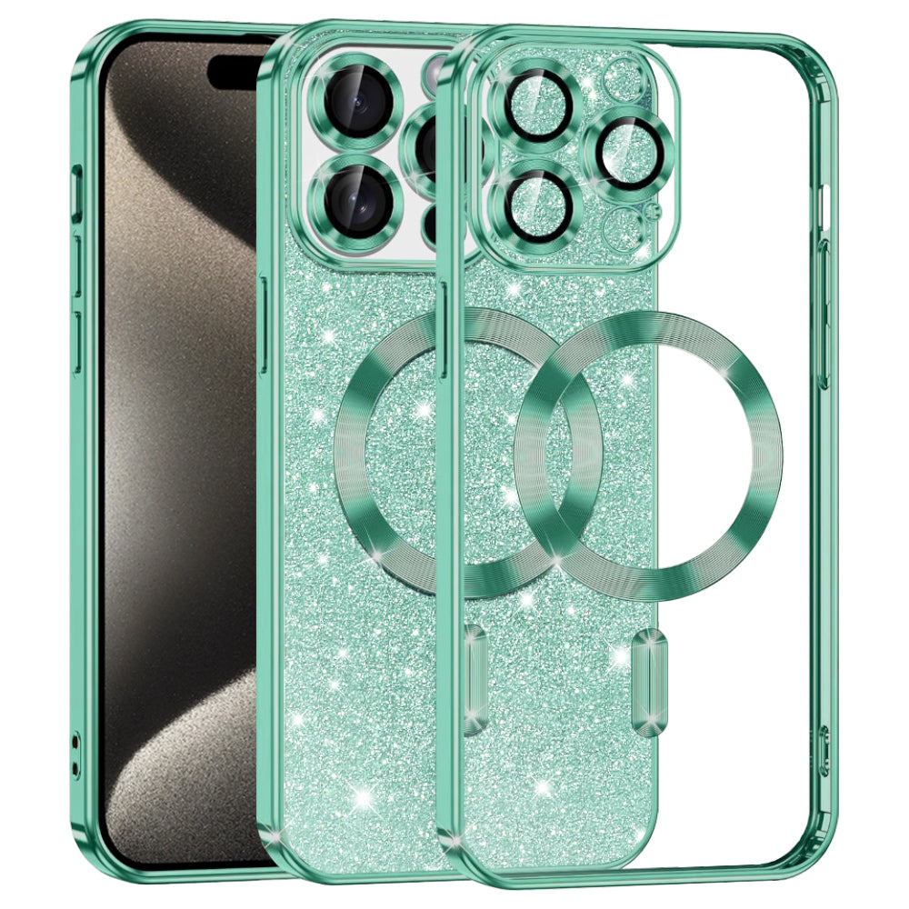 Techsuit - Luxury Glitter MagSafe - iPhone 15 Pro Max - Light Green