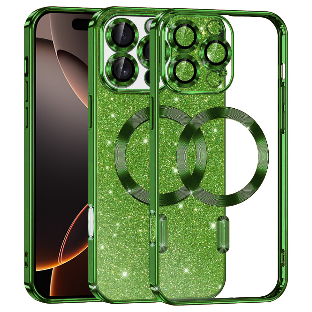 Techsuit - Luxury Glitter MagSafe - iPhone 16 Pro - Deep Green