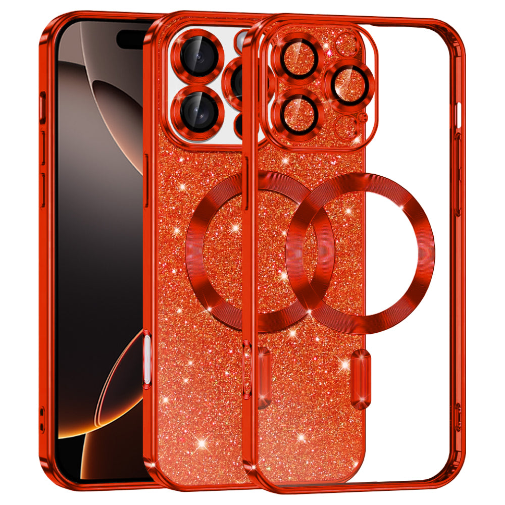 Techsuit - Luxury Glitter MagSafe - iPhone 16 Pro - Red