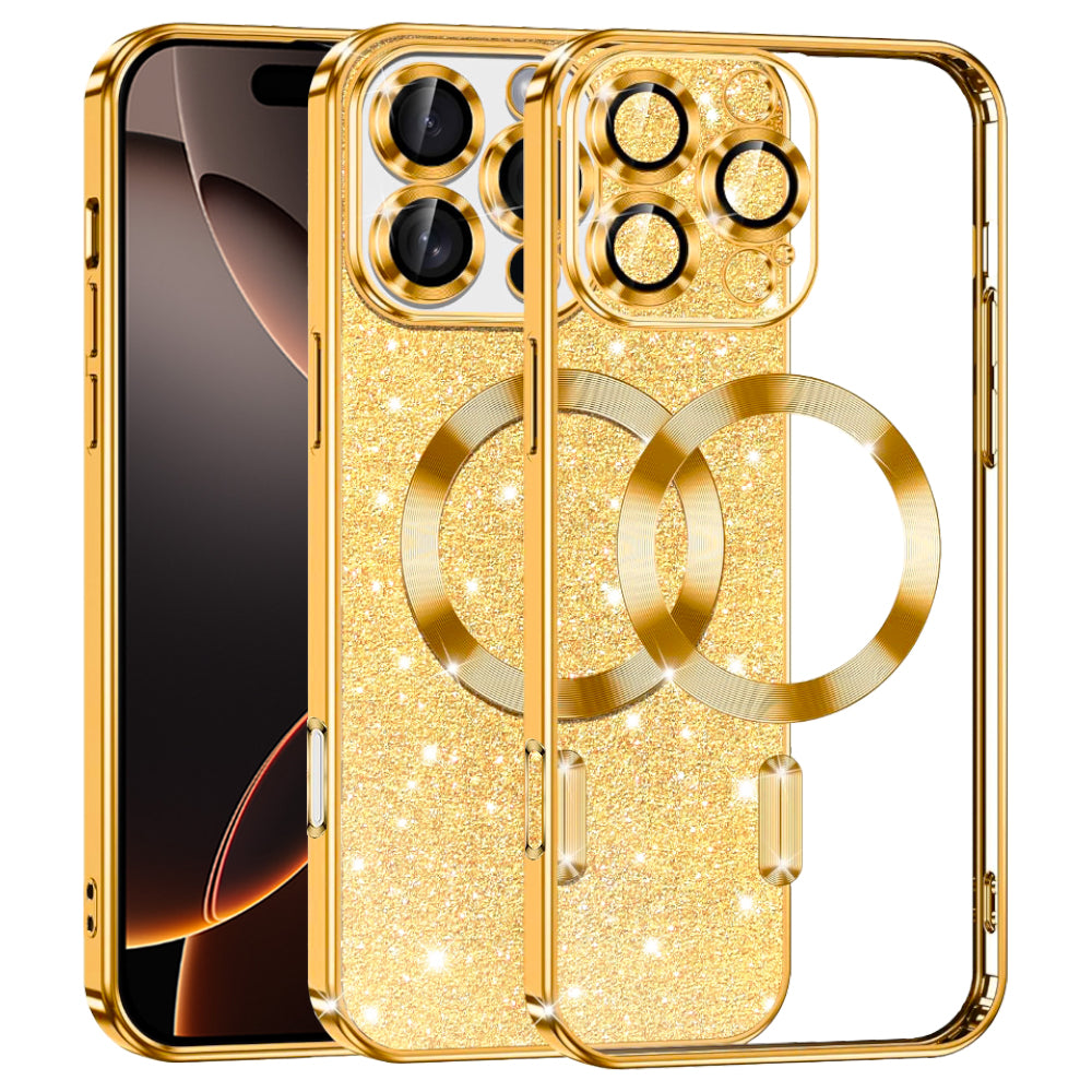 Techsuit - Luxury Glitter MagSafe - iPhone 16 Pro - Gold