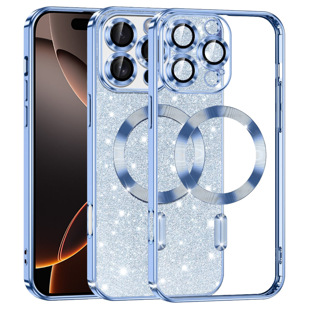 Techsuit - Luxury Glitter MagSafe - iPhone 16 Pro - Light Blue