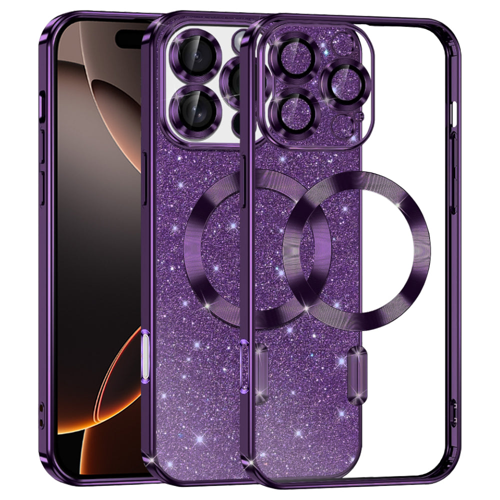 Techsuit - Luxury Glitter MagSafe - iPhone 16 Pro - Deep Purple