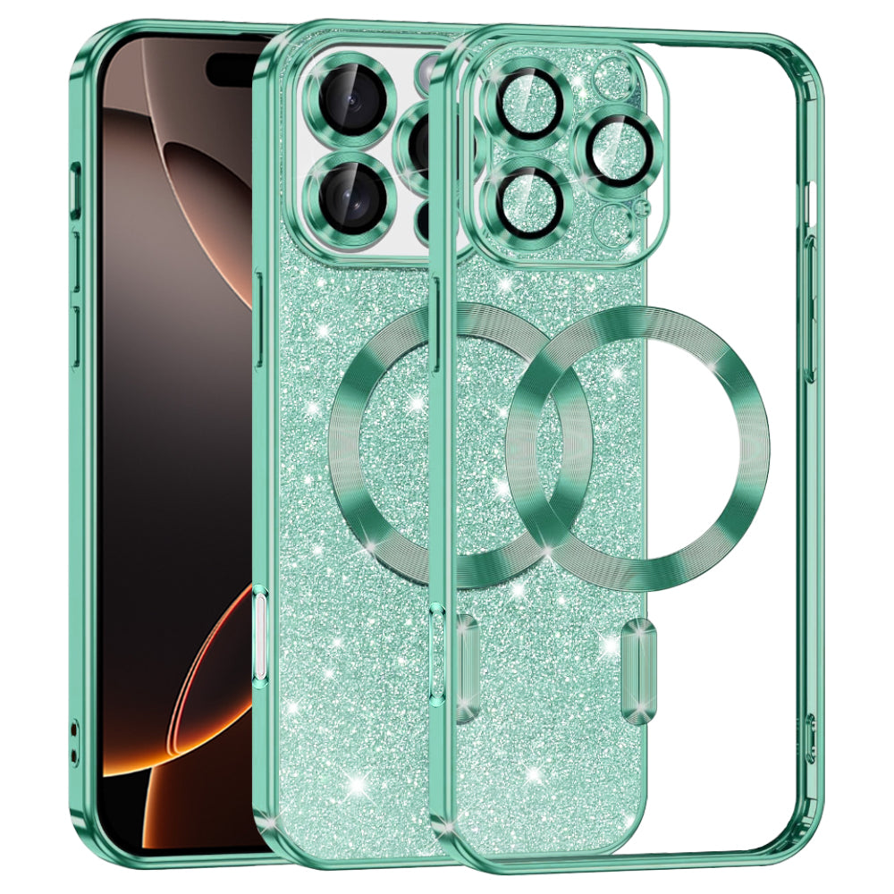 Techsuit - Luxury Glitter MagSafe - iPhone 16 Pro - Light Green