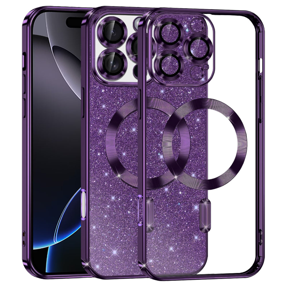 Techsuit - Luxury Glitter MagSafe - iPhone 16 Pro Max - Deep Purple