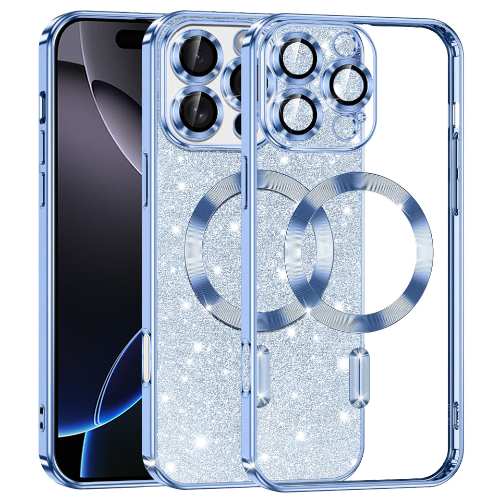 Techsuit - Luxury Glitter MagSafe - iPhone 16 Pro Max - Light Blue