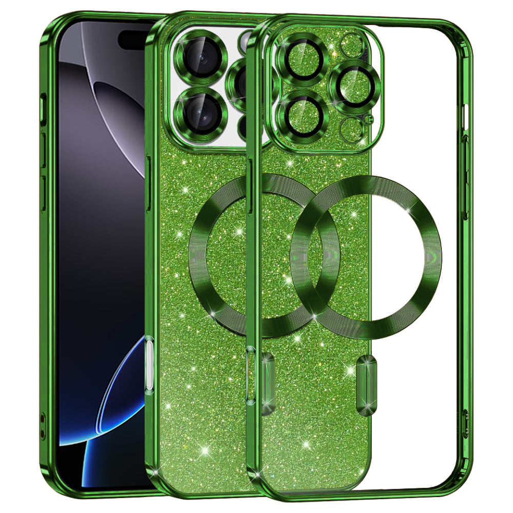Techsuit - Luxury Glitter MagSafe - iPhone 16 Pro Max - Deep Green