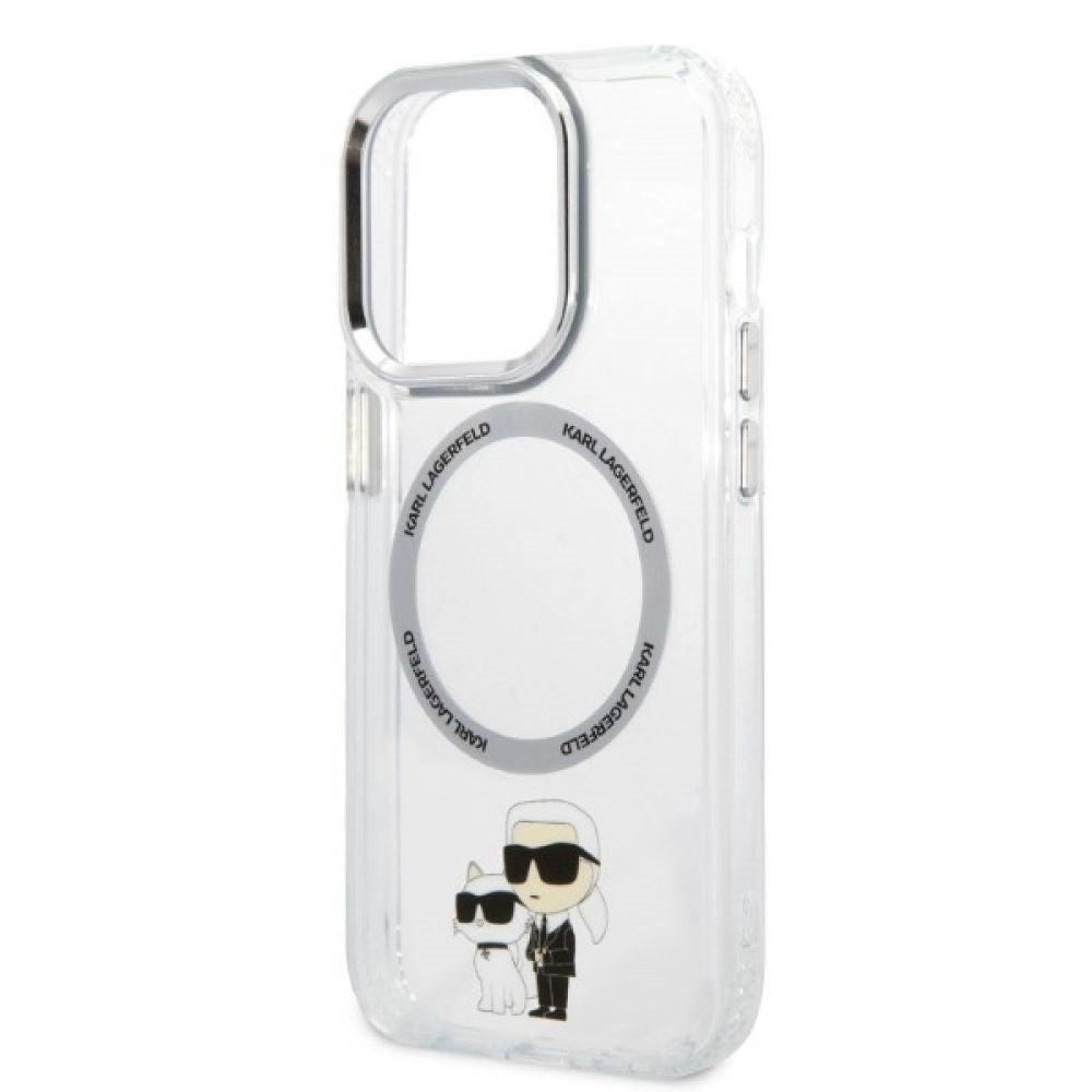 Husă pentru iPhone 14 Plus Karl Lagerfeld 6,7" KLHMP14MHNKCIT transparent hard Magsafe IML NFT Karl&Choupette – Transparent