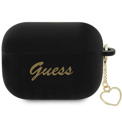 Husa Guess pentru AirPods Pro 2 Negru Silicone Heart Charm