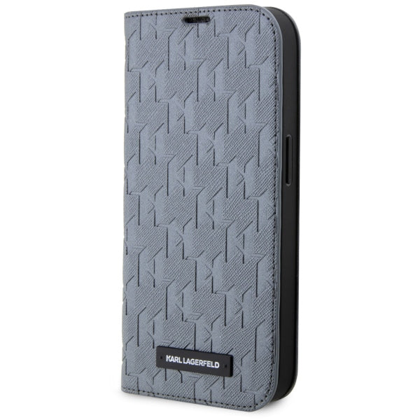 Husă pentru iPhone 14 Karl Lagerfeld 6,1" KLBKP14SSAKLHPG silver BT Saffiano Mono – Argintiu