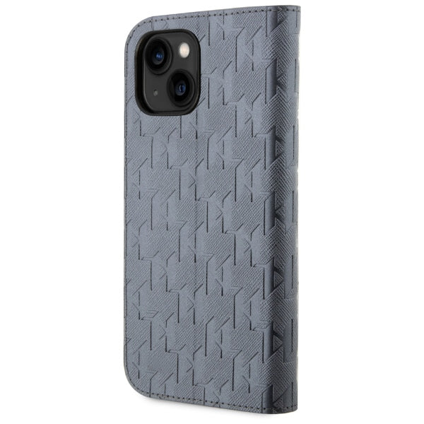 Husă pentru iPhone 14 Karl Lagerfeld 6,1" KLBKP14SSAKLHPG silver BT Saffiano Mono – Argintiu