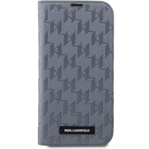 Husă pentru iPhone 14 Karl Lagerfeld 6,1" KLBKP14SSAKLHPG silver BT Saffiano Mono – Argintiu