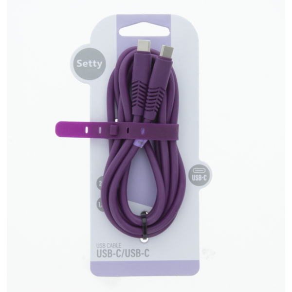 Setty cablu USB-C - USB-C 1,5 m 2,1A KSC-C-1.5219 Mov