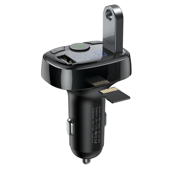 Transmițător FM Baseus T‑Shaped S‑09A Bluetooth MP3 negru