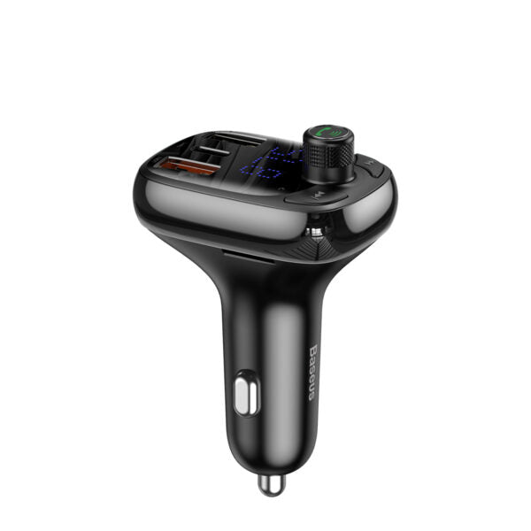 Transmițător FM Baseus T‑Shaped S‑13 Bluetooth MP3 cu încărcător auto, negru
