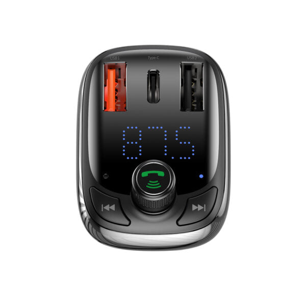 Transmițător FM Baseus T‑Shaped S‑13 Bluetooth MP3 cu încărcător auto, negru
