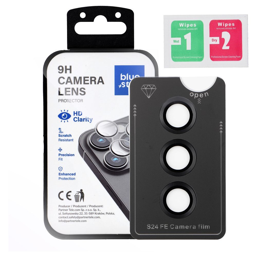 Folie Albastru Star sticla camera pentru Samsung S24 FE Easy Install Negru