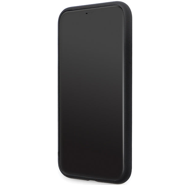 Husă pentru Karl Lagerfeld iPhone 11 KLHCN61SMHKNPK black HC Silicone Ikonik Metal Pin – Negru