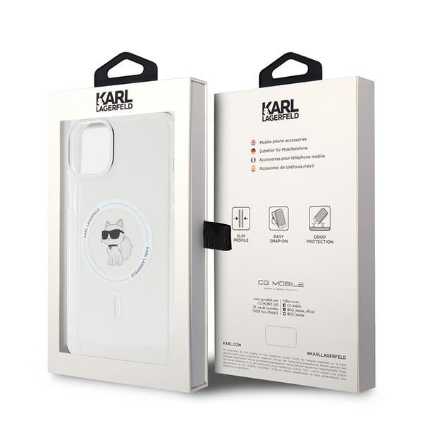 Husă pentru iPhone 15 Plus Karl Lagerfeld 6,7" KLHMP15MHFCCNOT transparent HC Magsafe IML C – Transparent