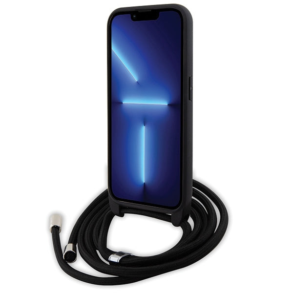 Karl Lagerfeld case for iPhone 15 Pro 6,1" KLHCP15LSASKNPSK black HC Saffiano Ikonik Metal Pin Monogram Crossbody