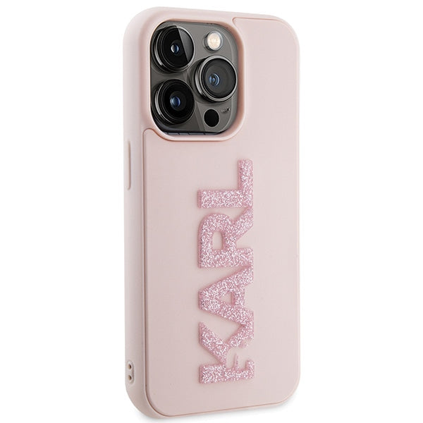 Karl Lagerfeld case for iPhone 15 Pro Max 6,7" KLHCP15X3DMBKCP pink HC 3D Logo Glitter