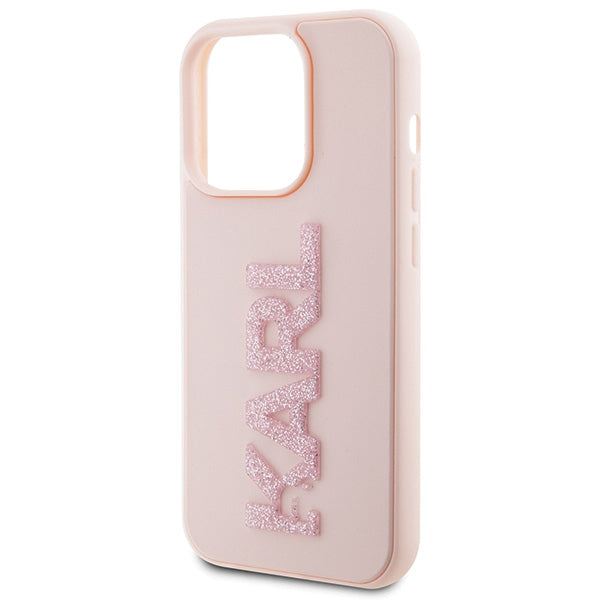 Karl Lagerfeld case for iPhone 15 Pro Max 6,7" KLHCP15X3DMBKCP pink HC 3D Logo Glitter