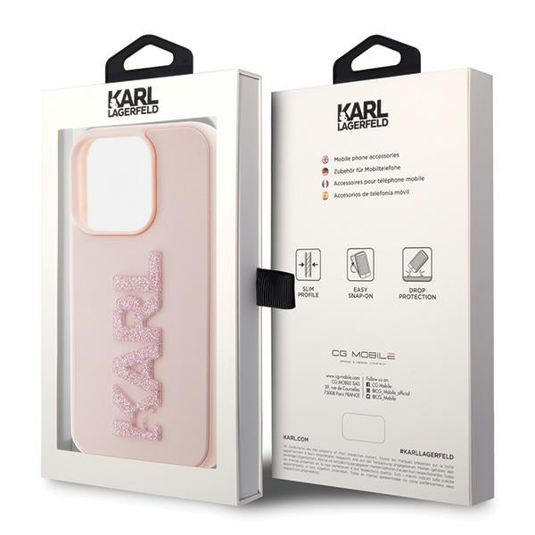 Karl Lagerfeld case for iPhone 15 Pro Max 6,7" KLHCP15X3DMBKCP pink HC 3D Logo Glitter