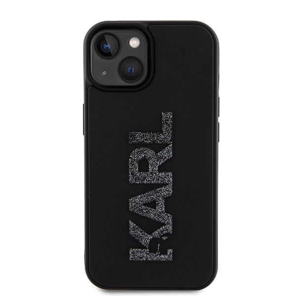 Husă pentru iPhone 15 Karl Lagerfeld 6,1" KLHCP15S3DMBKCK black HC 3D Logo Glitter – Negru