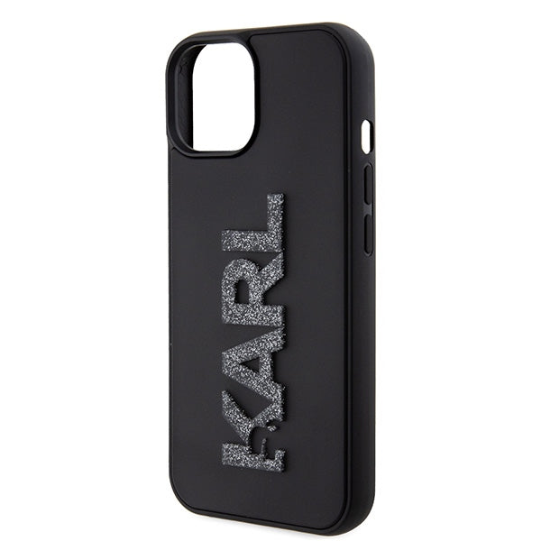 Husă pentru iPhone 15 Karl Lagerfeld 6,1" KLHCP15S3DMBKCK black HC 3D Logo Glitter – Negru