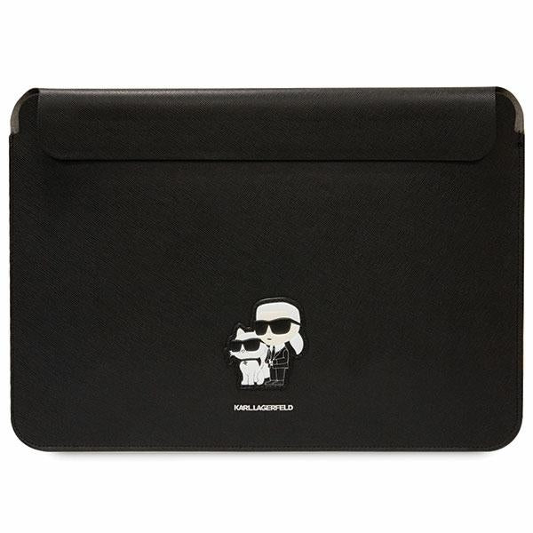 Husă pentru Karl Lagerfeld bag laptop 14" KLCS14SAKCPMK black Saffiano Karl&Choupette – Negru