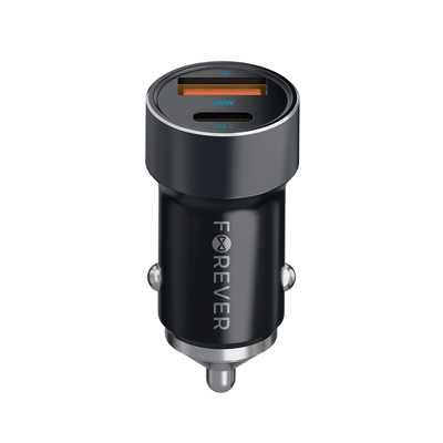 Cablu Forever Cc-06 PD QC Incarcator auto 1x Usb-c 1x USB 20W Negru + Usb-c - Usb-c 60W