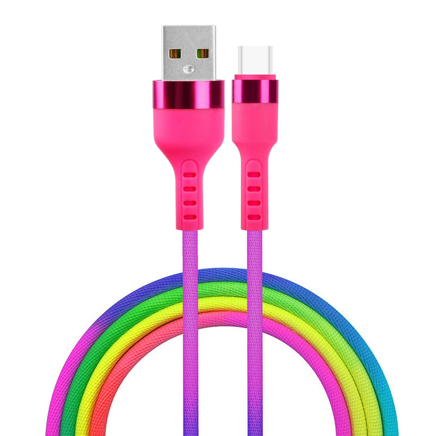 Setty USB - USB-C cablu 1,2 m 2,1A KNA-C-1.22.113 rainbow