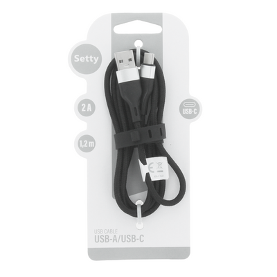 Cablu Setty USB - Usb-c 1,2 M 2A Kna-c-1.221 Negru