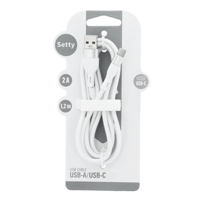 Cablu Setty USB - Usb-c 1,2 M 2A Ksa-c-1.220 Alb