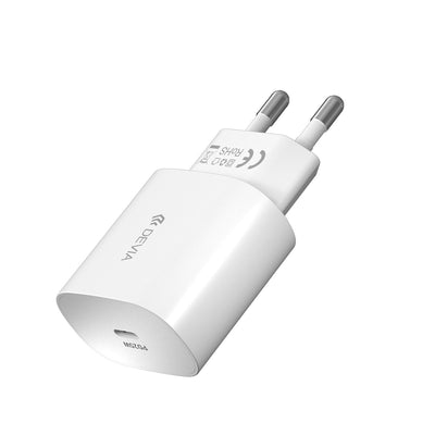 Cablu Devia Incarcator priza Smart PD 25W 1x Usb-c Alb + Usb-c - Usb-c