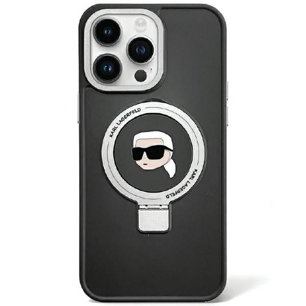 Husa Karl Lagerfeld pentru iPhone 15 6,1" Negru HC Magsafe Ringstand KH