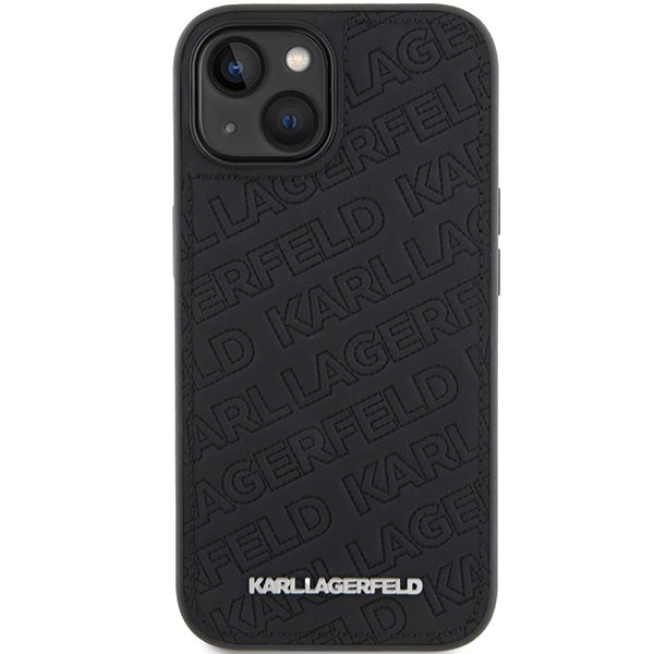 Husă pentru iPhone 15 Karl Lagerfeld 6,1" KLHCP15SPQKPMK black HC QUILTED K PATTERN – Negru