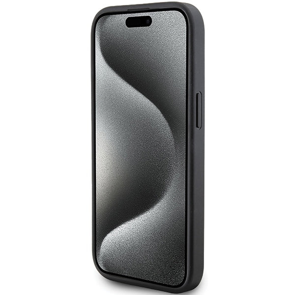 Husă pentru iPhone 15 Karl Lagerfeld 6,1" KLHCP15SPQKPMK black HC QUILTED K PATTERN – Negru