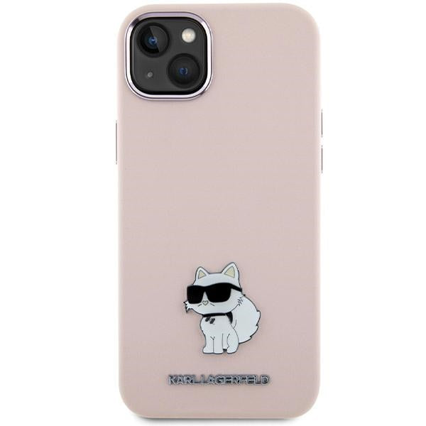 Husă pentru iPhone 15 Plus Karl Lagerfeld 6,7" KLHCP15MSMHCNPP pink HC SILICONE C METAL PIN – Roz