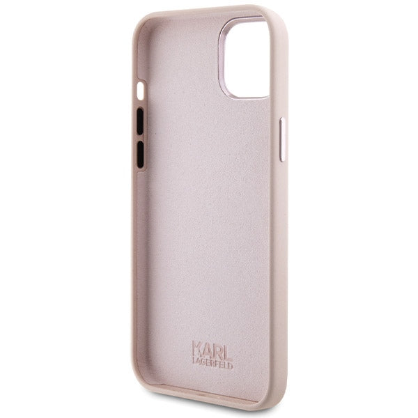 Husă pentru iPhone 15 Plus Karl Lagerfeld 6,7" KLHCP15MSMHCNPP pink HC SILICONE C METAL PIN – Roz
