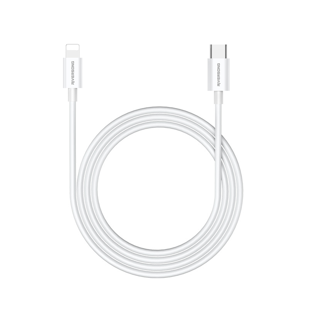 Riversong cablu Lotus 08 USB-C - Lightning 1,0m 3A light Gri CL76